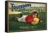 Touchdown Brand - Los Angeles, California - Citrus Crate Label-Lantern Press-Framed Stretched Canvas