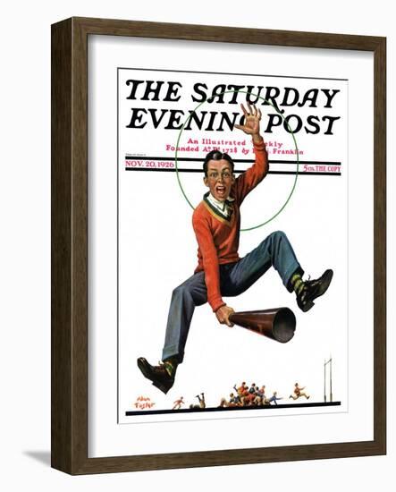 "Touchdown," Saturday Evening Post Cover, November 20, 1926-Alan Foster-Framed Giclee Print