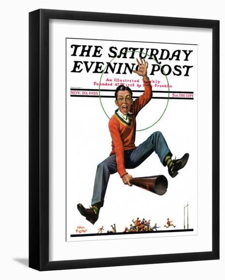 "Touchdown," Saturday Evening Post Cover, November 20, 1926-Alan Foster-Framed Giclee Print