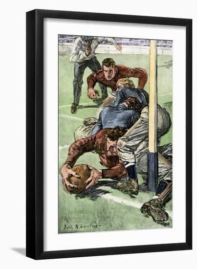 Touchdown Scored in a College Football Game, Early 1900s-null-Framed Giclee Print