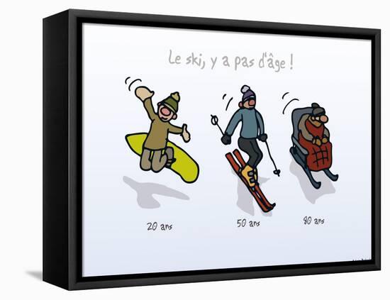 Touchouss - Le ski, il n'y a pas d'âge-Sylvain Bichicchi-Framed Stretched Canvas