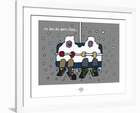 Touchouss - Les joies des sports d'hiver-Sylvain Bichicchi-Framed Art Print