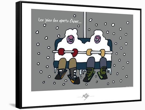 Touchouss - Les joies des sports d'hiver-Sylvain Bichicchi-Framed Stretched Canvas