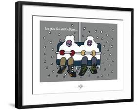 Touchouss - Les joies des sports d'hiver-Sylvain Bichicchi-Framed Art Print