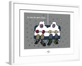 Touchouss - Les joies des sports d'hiver-Sylvain Bichicchi-Framed Art Print