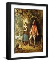 Touchstone and Audrey, 1886 (Oil on Canvas)-Felix Octavius Carr Darley-Framed Giclee Print