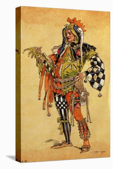 Touchstone the Clown, Costume Design for "As You Like It"-C. Wilhelm-Stretched Canvas