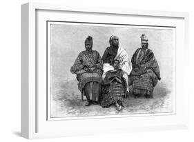 Toucouleur Types, the Interpreter Alpha Sega and His Sisters, Late 19th Century-Henri Thiriat-Framed Giclee Print