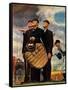 Tough Call - Bottom of the Sixth (Three Umpires), April 23, 1949-Norman Rockwell-Framed Stretched Canvas