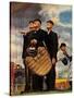 Tough Call - Bottom of the Sixth (Three Umpires), April 23, 1949-Norman Rockwell-Stretched Canvas