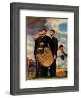 Tough Call - Bottom of the Sixth (Three Umpires), April 23, 1949-Norman Rockwell-Framed Giclee Print