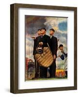 Tough Call - Bottom of the Sixth (Three Umpires), April 23, 1949-Norman Rockwell-Framed Giclee Print