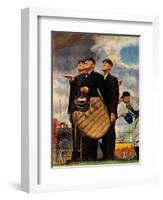 Tough Call - Bottom of the Sixth (Three Umpires), April 23, 1949-Norman Rockwell-Framed Giclee Print