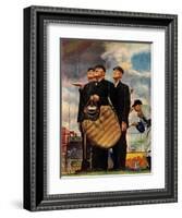 Tough Call - Bottom of the Sixth (Three Umpires), April 23, 1949-Norman Rockwell-Framed Giclee Print