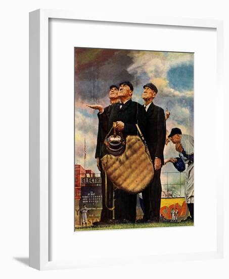 Tough Call - Bottom of the Sixth (Three Umpires), April 23, 1949-Norman Rockwell-Framed Giclee Print