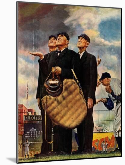 Tough Call - Bottom of the Sixth (Three Umpires), April 23, 1949-Norman Rockwell-Mounted Giclee Print