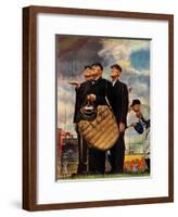 Tough Call - Bottom of the Sixth (Three Umpires), April 23, 1949-Norman Rockwell-Framed Giclee Print