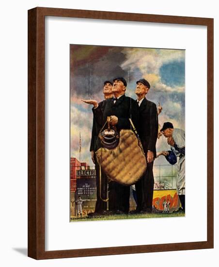 Tough Call - Bottom of the Sixth (Three Umpires), April 23, 1949-Norman Rockwell-Framed Giclee Print