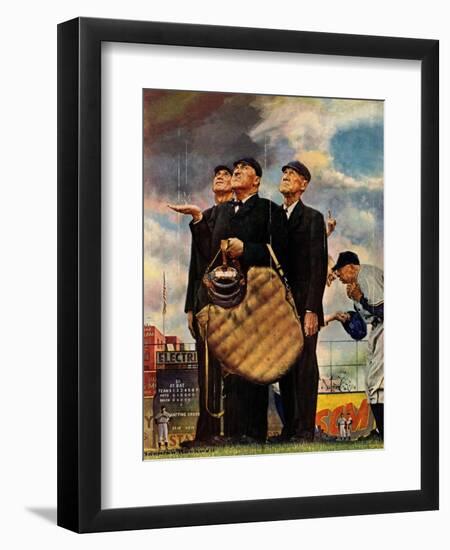 Tough Call - Bottom of the Sixth (Three Umpires), April 23, 1949-Norman Rockwell-Framed Premium Giclee Print