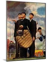 Tough Call - Bottom of the Sixth (Three Umpires), April 23, 1949-Norman Rockwell-Mounted Premium Giclee Print