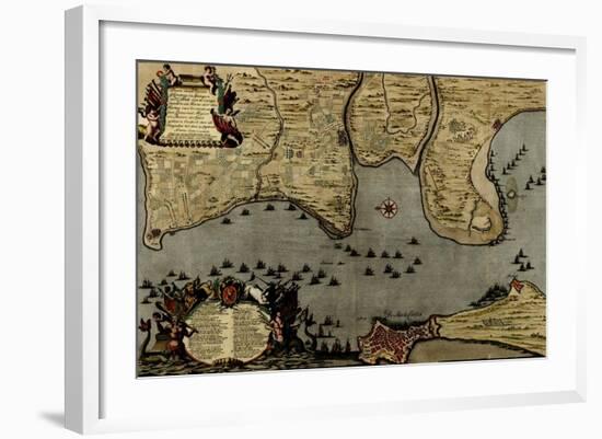 Toulon, France Harbor and Defenses - 1700-Anna Beeck-Framed Art Print