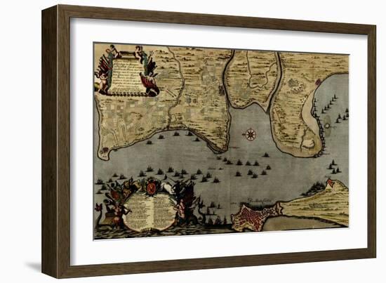 Toulon, France Harbor and Defenses - 1700-Anna Beeck-Framed Art Print