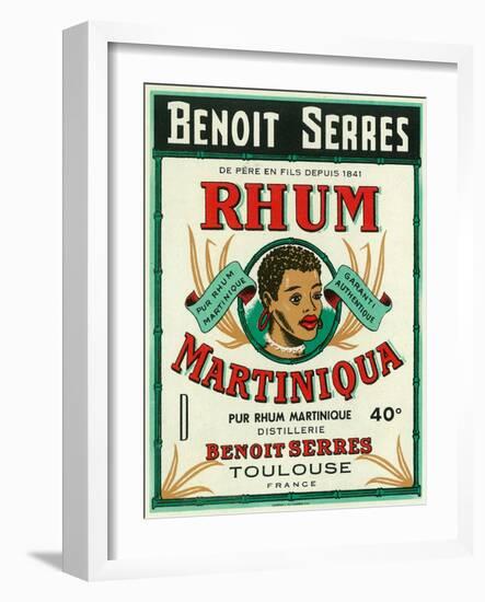 Toulouse, France, Rhum Martiniqua Benoit Serres Brand Rum Label-Lantern Press-Framed Art Print