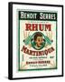 Toulouse, France, Rhum Martiniqua Benoit Serres Brand Rum Label-Lantern Press-Framed Art Print