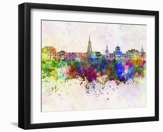 Toulouse Skyline in Watercolor Background-paulrommer-Framed Art Print