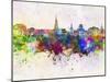 Toulouse Skyline in Watercolor Background-paulrommer-Mounted Art Print