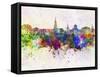 Toulouse Skyline in Watercolor Background-paulrommer-Framed Stretched Canvas