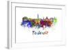 Toulouse Skyline in Watercolor-paulrommer-Framed Art Print