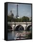 Tour Boat in River Seine with Pont Neuf and Eiffel Tower in the Background, Paris, France-Bruce Yuanyue Bi-Framed Stretched Canvas