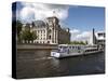 Tour Boat on River Cruise on the Spree River Passing the Reichstag, Berlin, Germany-Dallas & John Heaton-Stretched Canvas