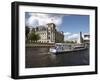 Tour Boat on River Cruise on the Spree River Passing the Reichstag, Berlin, Germany-Dallas & John Heaton-Framed Photographic Print