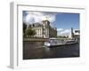 Tour Boat on River Cruise on the Spree River Passing the Reichstag, Berlin, Germany-Dallas & John Heaton-Framed Photographic Print