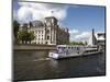 Tour Boat on River Cruise on the Spree River Passing the Reichstag, Berlin, Germany-Dallas & John Heaton-Mounted Photographic Print