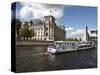 Tour Boat on River Cruise on the Spree River Passing the Reichstag, Berlin, Germany-Dallas & John Heaton-Stretched Canvas