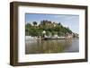 Tour Boats with Castle Ruin in Saarburg on Saar River, Rhineland-Palatinate, Germany, Europe-Hans-Peter Merten-Framed Photographic Print