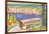 Tour Bus by Seattle, Washington, Illustration-null-Framed Art Print