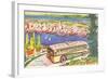 Tour Bus by Seattle, Washington, Illustration-null-Framed Art Print