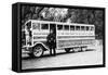 Tour Bus in Skagway, Alaska Photograph - Skagway, AK-Lantern Press-Framed Stretched Canvas