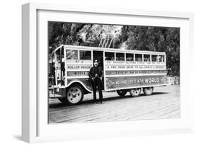 Tour Bus in Skagway, Alaska Photograph - Skagway, AK-Lantern Press-Framed Art Print