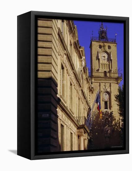 Tour De L'Horloge and Town Hall, Aix En Provence, Provence, France, Europe-John Miller-Framed Stretched Canvas