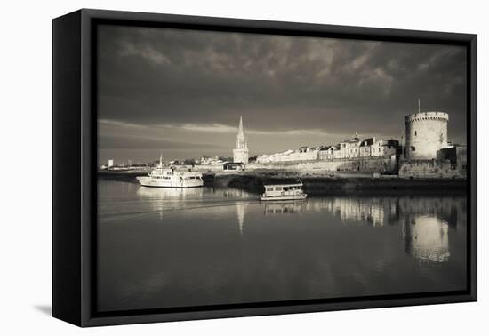 Tour De La Lanterne and Tour De La Chaine Towers, La Rochelle, Charente-Maritime-null-Framed Stretched Canvas