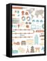 Tourism Infographic Set With Colorful Icons Design Elements-kusuriuri-Framed Stretched Canvas