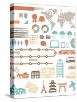 Tourism Infographic Set With Colorful Icons Design Elements-kusuriuri-Stretched Canvas
