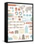 Tourism Infographic Set With Colorful Icons Design Elements-kusuriuri-Framed Stretched Canvas