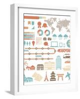 Tourism Infographic Set With Colorful Icons Design Elements-kusuriuri-Framed Art Print