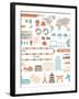 Tourism Infographic Set With Colorful Icons Design Elements-kusuriuri-Framed Art Print